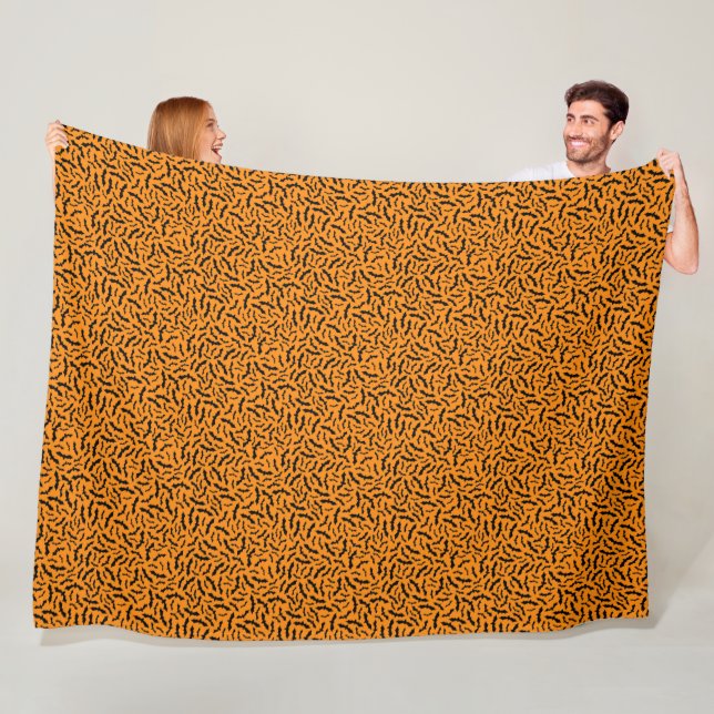 Modernes glückliches Halloween Orange Bat Fleecedecke (Beispiel)