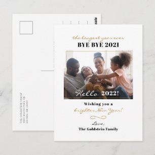 Modernes, glückliches Neujahrsgeschenk handgeschri Postkarte