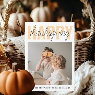 Modernes glückliches Thanksgiving-Foto Einladung