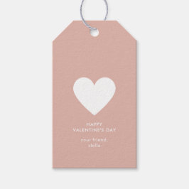 Modernes, glückliches Valentinisches Rosa Herzstüc Geschenkanhänger