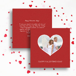 Modernes, glückliches Valentinstag Rotes Foto Feiertagskarte