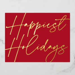 Modernes, glücklichstes Weihnachtsgeschäft Gold Folien Feiertagspostkarte