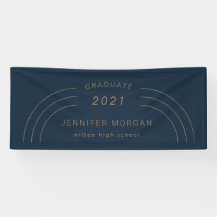 Modernes Gold Abschluss Name Card Banner