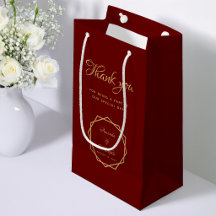 Modernes Gold auf Burgundy Geometric Gastgeschenk