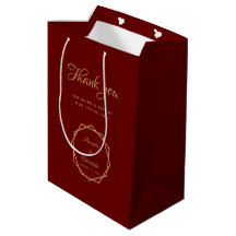 Modernes Gold auf Burgundy Geometric Gastgeschenk 