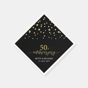 Modernes Gold & Black 50-jähriges Party Napkins Serviette