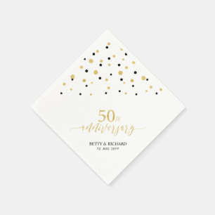 Modernes Gold & Black 50-jähriges Party Serviette