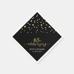 Modernes Gold & Black 65-jähriges Party Napkins Serviette