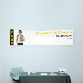 Modernes Gold Black Abschluss Foto Party Banner