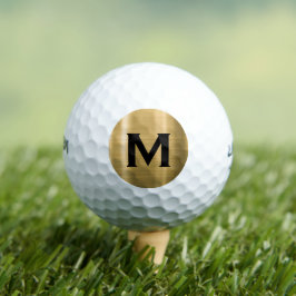 Modernes Gold Black Classic Monogramm Golfball