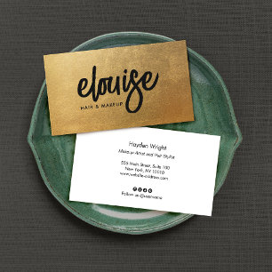 Modernes Gold Brush Script Beauty Business Visitenkarte