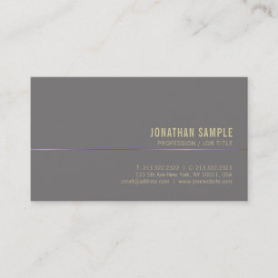 Modernes Gold Elegantes Minimalistisches Schlicht  Visitenkarte