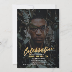 Modernes Gold Fett Typografie Minimal Grad Party Einladung
