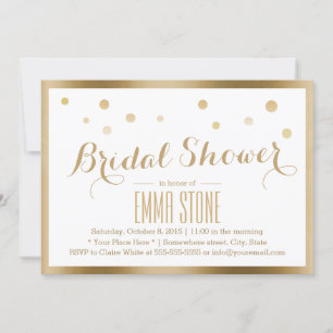 Modernes Gold Gerahmt Confetti Dots Brautparty Einladung
