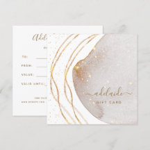 Modernes Gold-Glitzer-Haarstylist-Geschenkgutschei