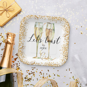 Modernes Gold Glitzer Party Paper Plate Pappteller