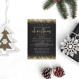 Modernes Gold Glitzer Weihnachts Party Black Einladung