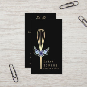 Modernes Gold Glitzer Whisk Bäckerei Visitenkarte