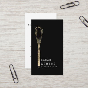 Modernes Gold Glitzer Whisk Bäckerei Visitenkarte