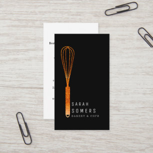 Modernes Gold Glitzer Whisk Bäckerei Visitenkarte