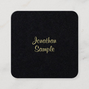 Modernes Gold handgeschriebenes Skript elegant Lux Quadratische Visitenkarte
