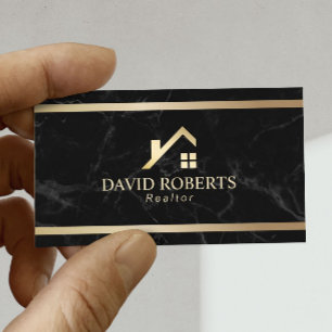 Modernes Gold House Real Anwesen Realtor Black Mar Visitenkarte