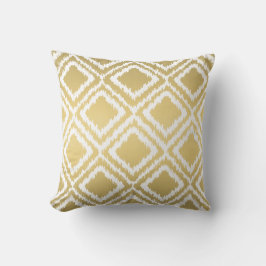 Modernes Gold Ikat Diamond Muster Kissen