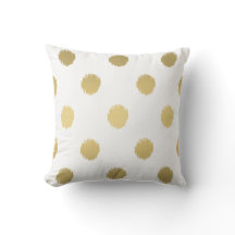 Modernes Gold Ikat Dots Muster weiß