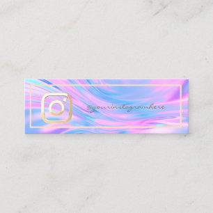 Modernes Gold Instagram Holographic Mini Visitenkarte