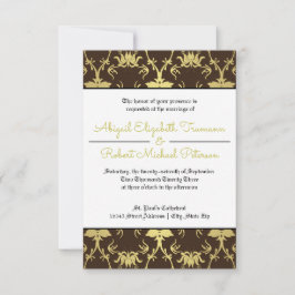 Modernes Gold Leaf-3x5Wedding Einladung