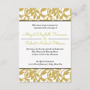 Modernes Gold Leaf-3x5Wedding Einladung aus dem Mi