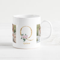 Modernes Gold Letter Q-Blume | Monogramm für zwei