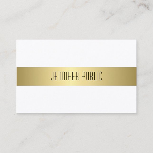 Modernes Gold Look Design besticht durch seine Ele Visitenkarte (Vorderseite)