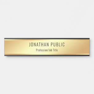 Modernes Gold Look glamouröse Personalisierte Vorl Türschild