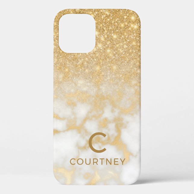 Modernes Gold-Marmor Case-Mate iPhone Hülle (Rückseite)