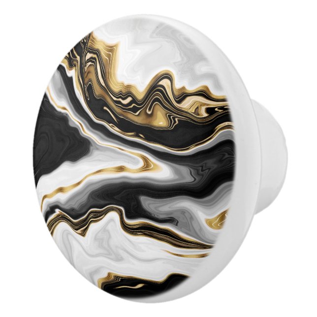 Modernes Gold-Marmorgemälde ästhetisch Keramikknauf (Rechts)