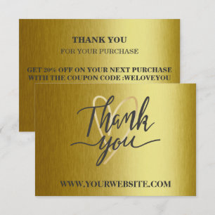 Modernes Gold Metallic Business dank Ihrer Karte