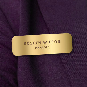 Modernes Gold Metallic Minimalistisch Business Namensschild