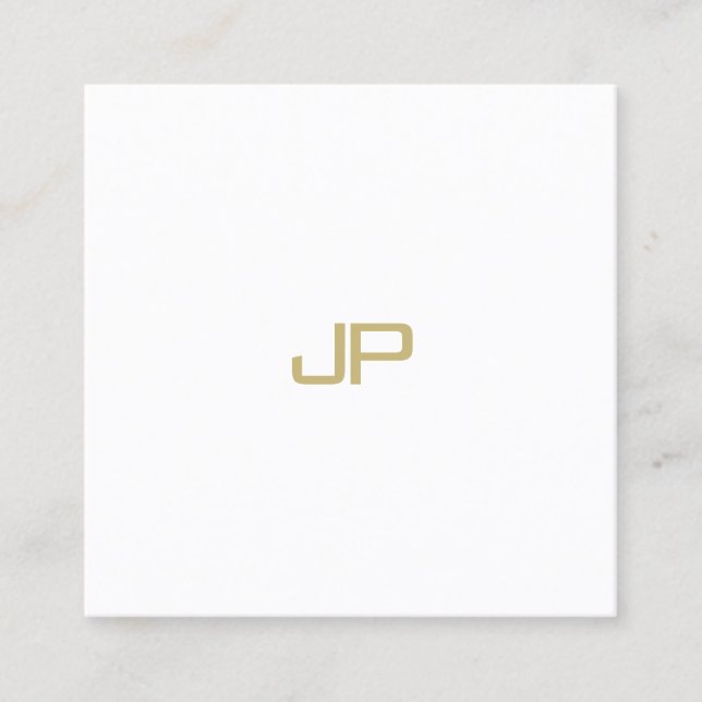 Modernes Gold Monogram Elegant Template Beruflich Quadratische Visitenkarte (Vorderseite)