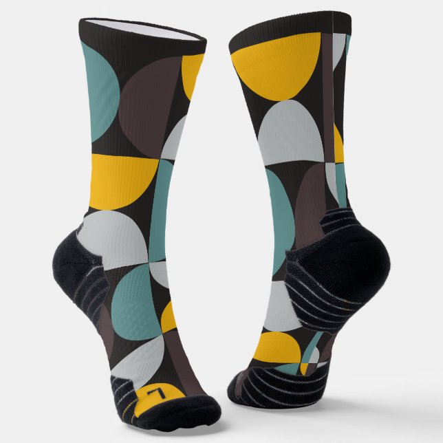 Modernes Gold Moon Horizon des Mittelalters Socken (Gewinkelt)