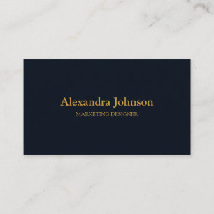 Modernes Gold Navy Blue Minimalistisch Beruflich Visitenkarte