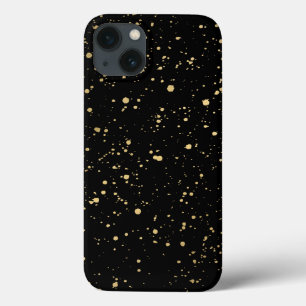 Modernes Gold Paint Spritzer Muster auf schwarz Case-Mate iPhone Hülle