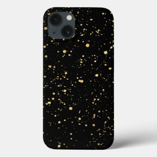 Modernes Gold Paint Spritzer Muster auf schwarz Case-Mate iPhone Hülle