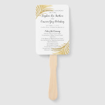 Modernes Gold Palm Tree Beach Hochzeitsprogramm