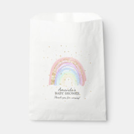 Modernes Gold Pink Rainbow Baby Dusche Beutel Geschenktütchen