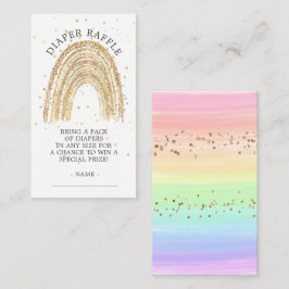 Modernes Gold Rainbow Baby Dusche Windeln Raffel Begleitkarte
