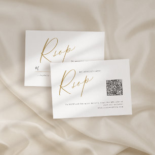 Modernes Gold Script minimalistischer Hochzeitssti RSVP Karte