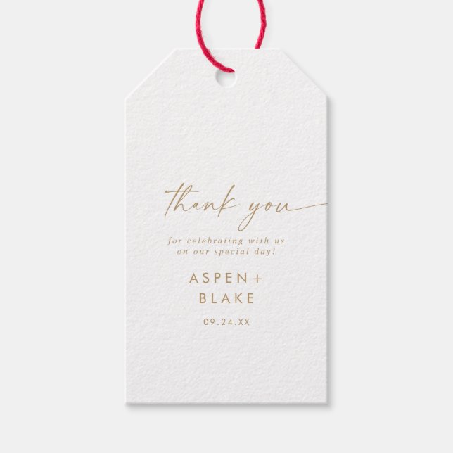 Modernes Gold Script Vielen Dank für Ihr Interesse Geschenkanhänger (Vorderseite)