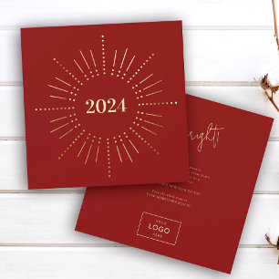 Modernes Gold Sunburst New Years Business Feiertagskarte