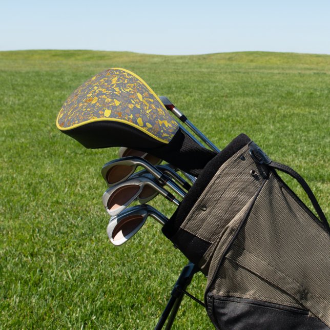 Modernes Gold Terrazzo Muster Golf Headcover (In SItu)